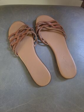 Madewell Woven Strap Women's Slide Sandals in Tan